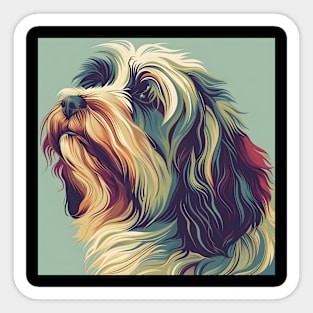 Tibetan Terrier in 80's Sticker